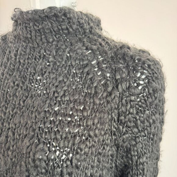 Harolds XL Black Chunky Fuzzy Knit Sweater 80% Acrylic 20% Wool Womens Pullover - Picture 12 of 15